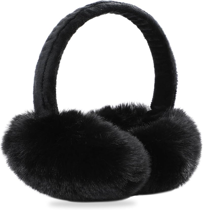 Aurya Winter Earmuffs for Kids, Foldable Fluffy Ear Warmer Girls & Boys Outdoor Adjustable Headband Ear Covers - Image 1